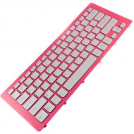 Tastatura Laptop Sony 149264921US iluminata argintie cu rama roz