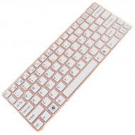 Tastatura Laptop Sony SVE11115EG alba cu rama roz