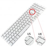 Tastatura Laptop Sony SVF15212CXB alba iluminata layout UK