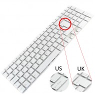 Tastatura Laptop Sony SVF15215CXB alba iluminata layout UK